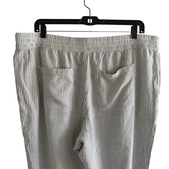 Old Navy High-Rise Linen Blend Pants Size XXL Straight Leg Casual Stretchy Waist - Picture 6 of 15